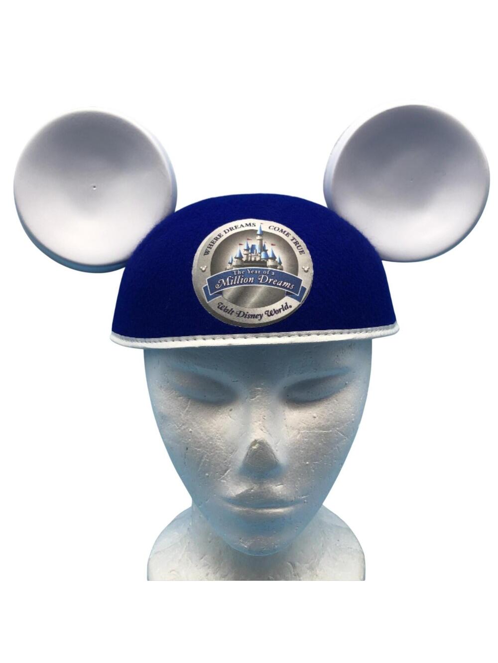 Disney Mickey Mouse Ears Hat Year Of A Million Dreams WDW Adult Blue Park